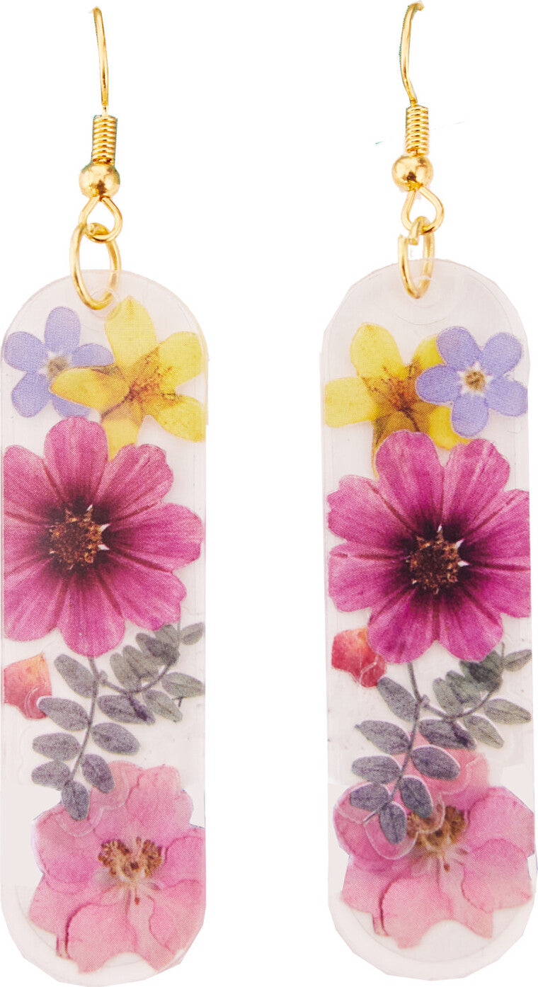 Pressed Floral Acrylic Earrings