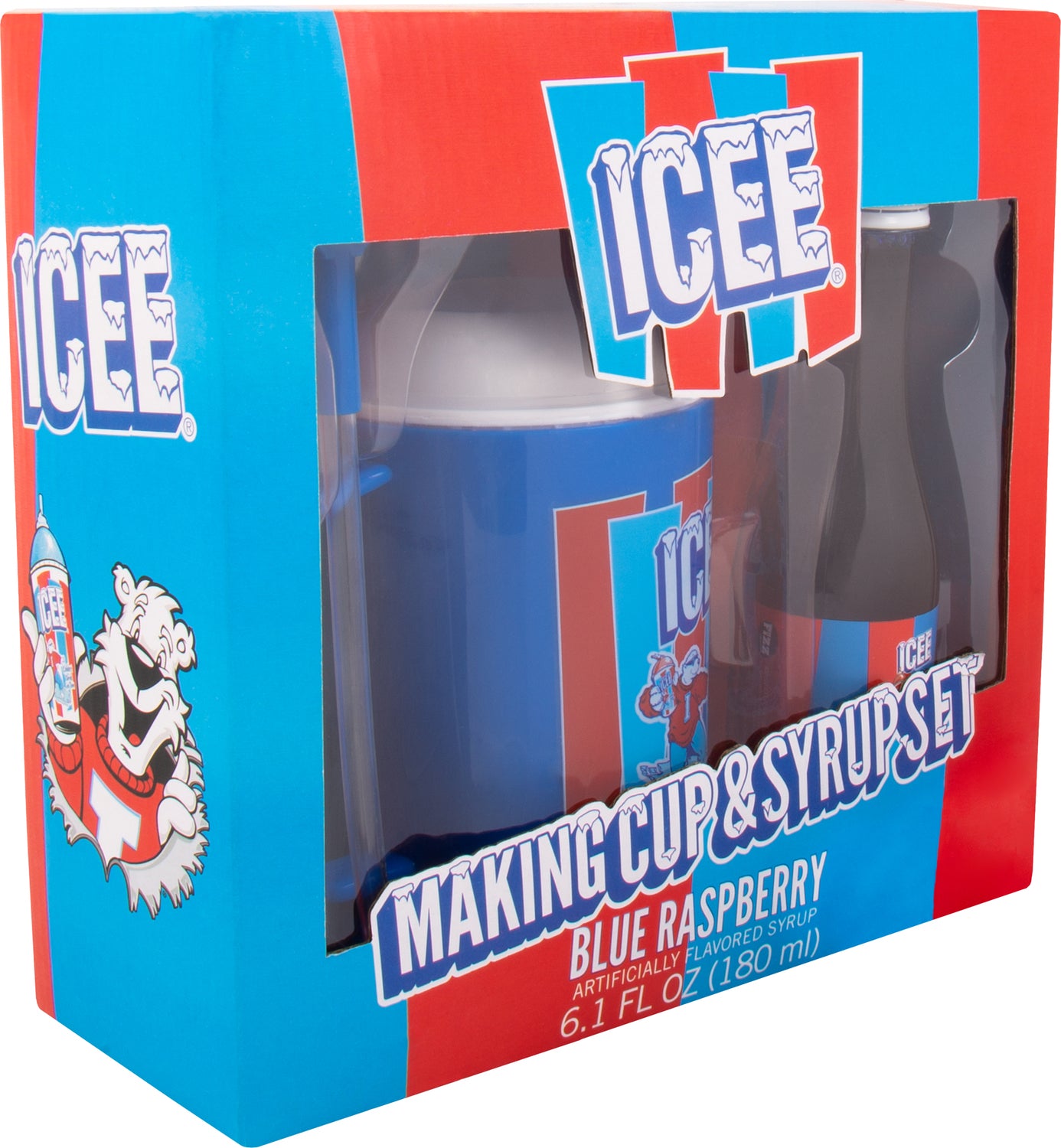 ICEE Making Cup and Raspberry Syrup