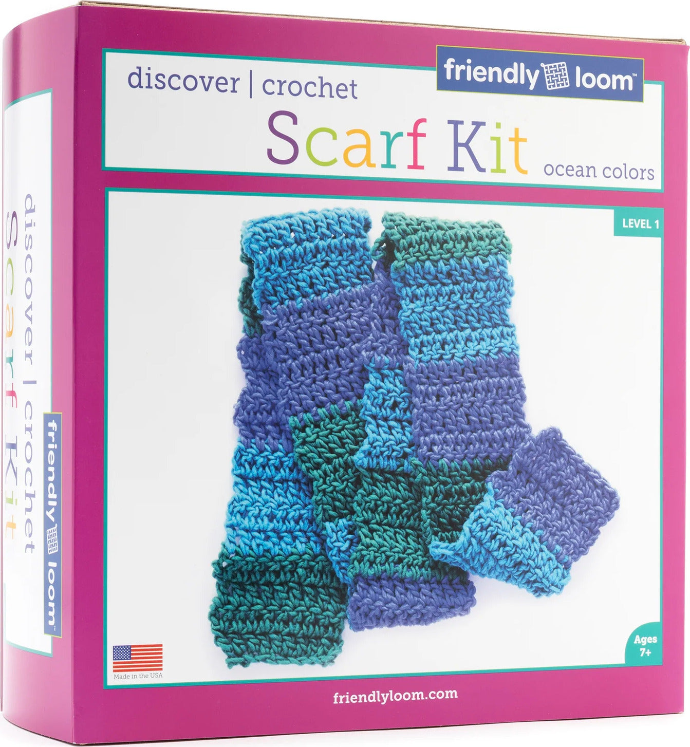 Friendly Loom - Crochet Scarf Kit - Ocean Colors