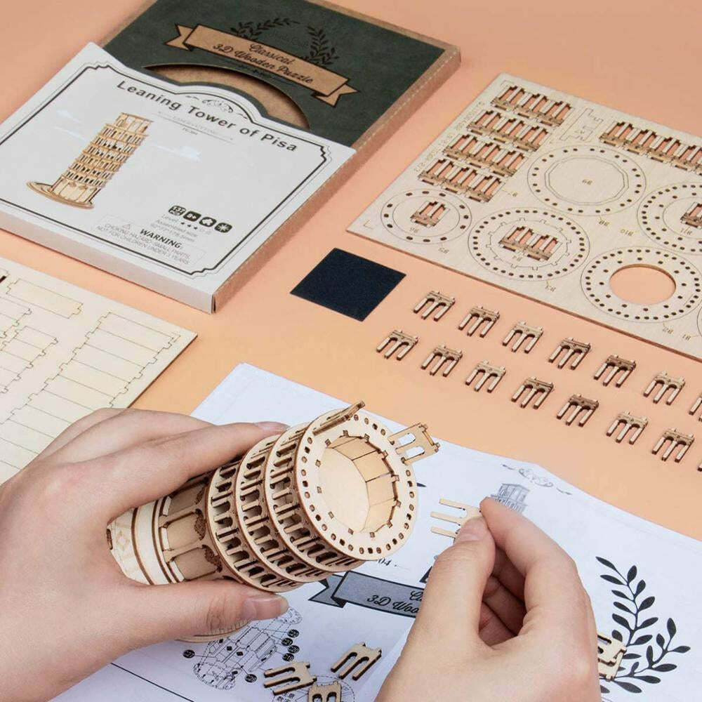 3D Modern Wooden Puzzle - Leaning Tower Of Pisa