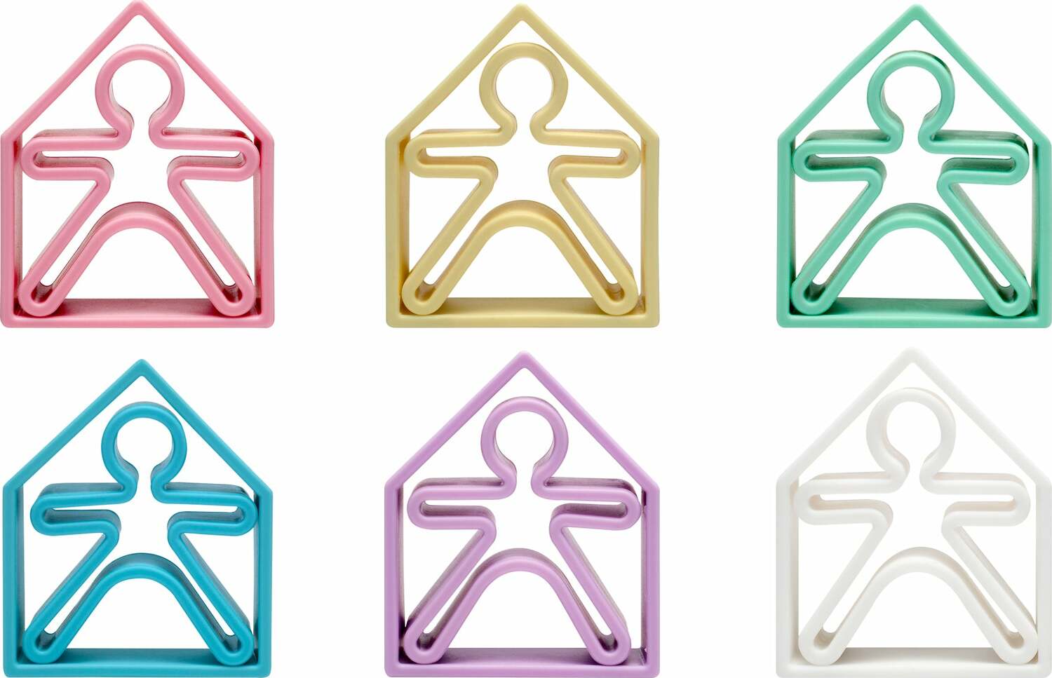 dëna Pastel Kids and Houses 6 Pack