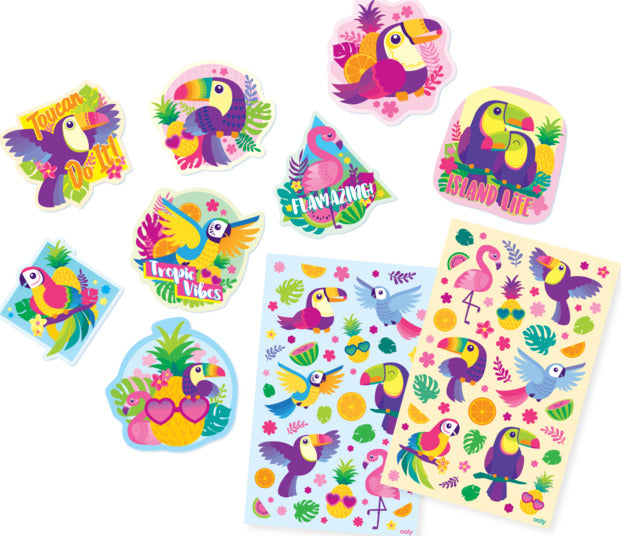 Tropical Birds Scented Stickers