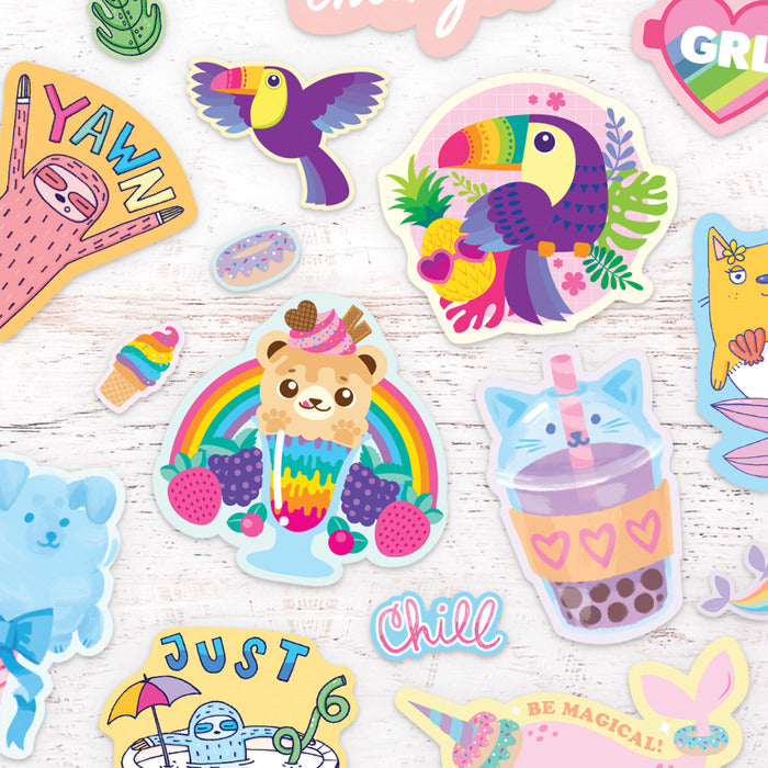 Tropical Birds Scented Stickers