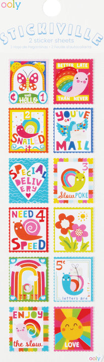 Stickiville Snail Mail Stamps Stickers