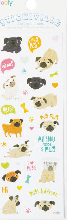 Stickiville Pugs Stickers