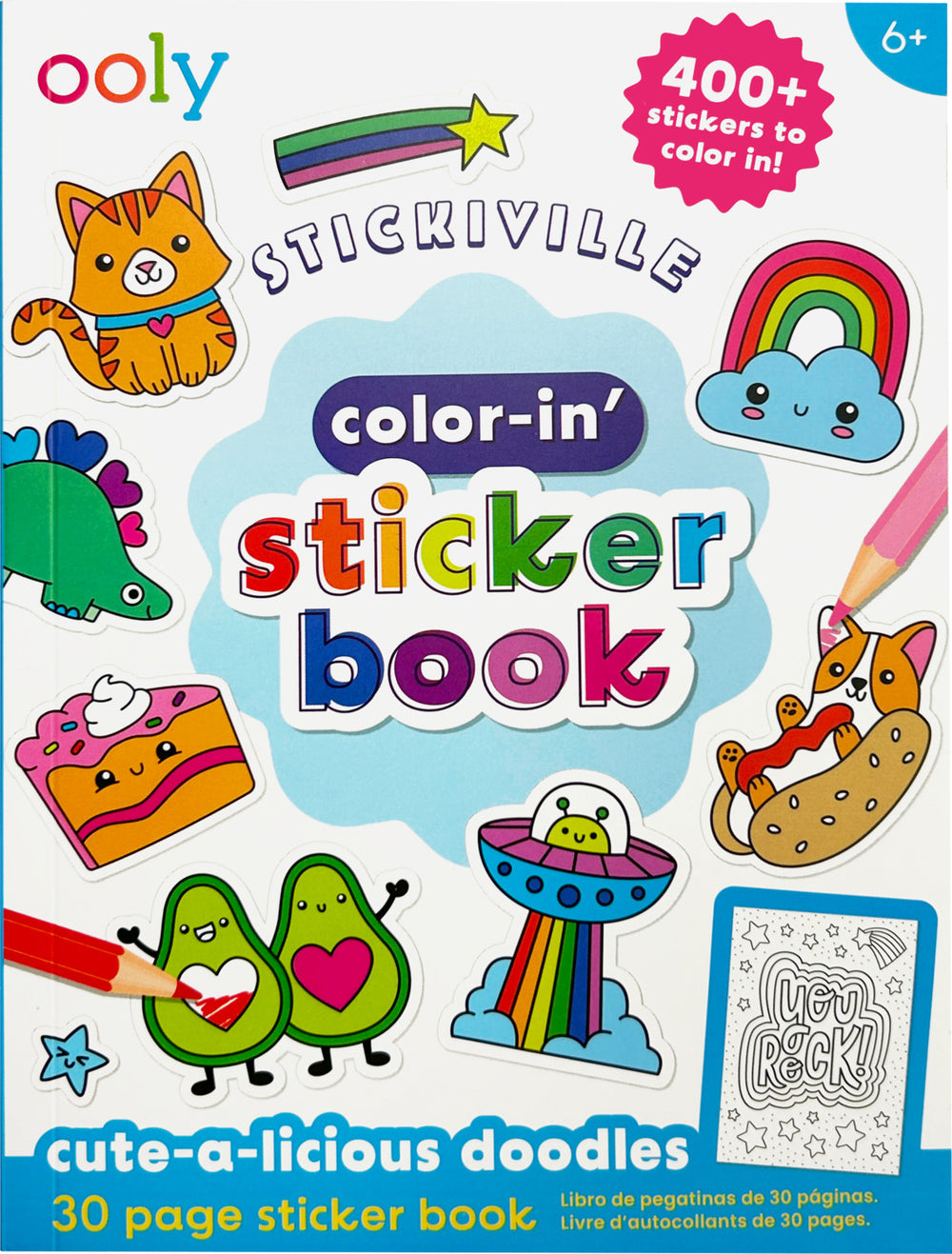 Stickiville Color-In' Sticker Book: Cute-A-Licious Doodles