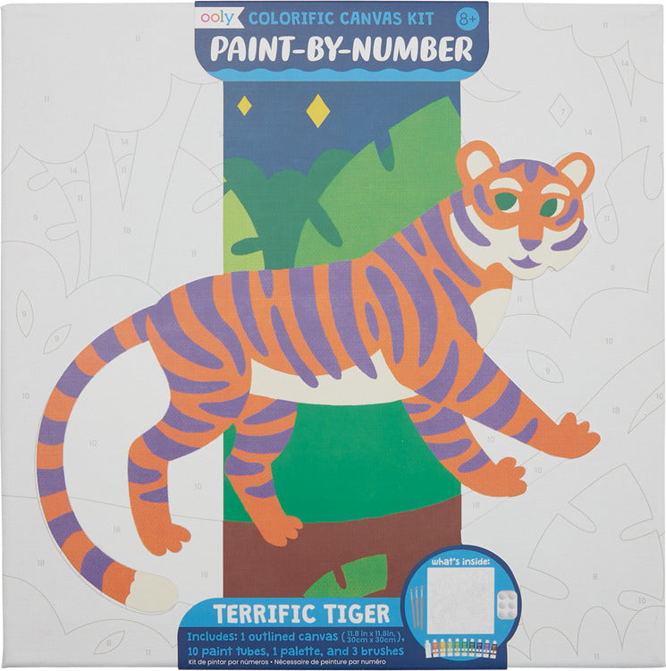 Colorific Canvas Paint By Number Kit - Terrific Tiger