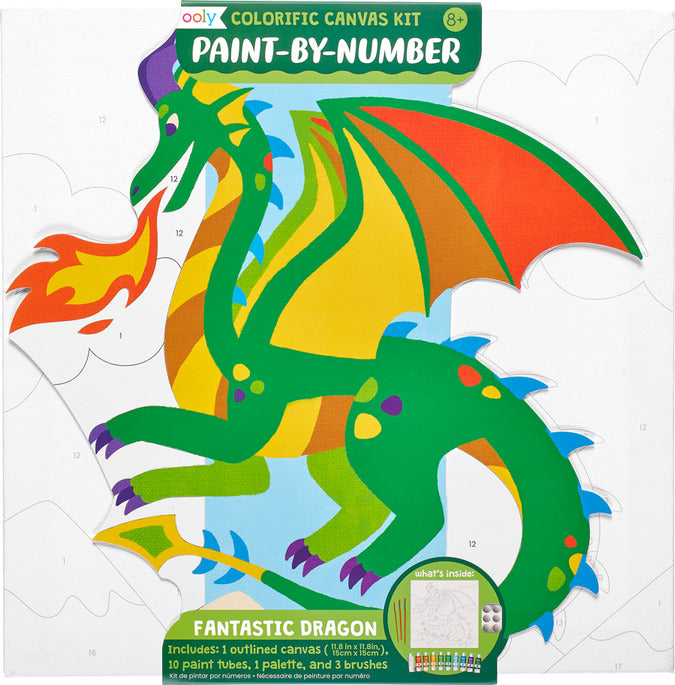 Colorific Canvas Paint By Number Kit - Fantastic Dragon