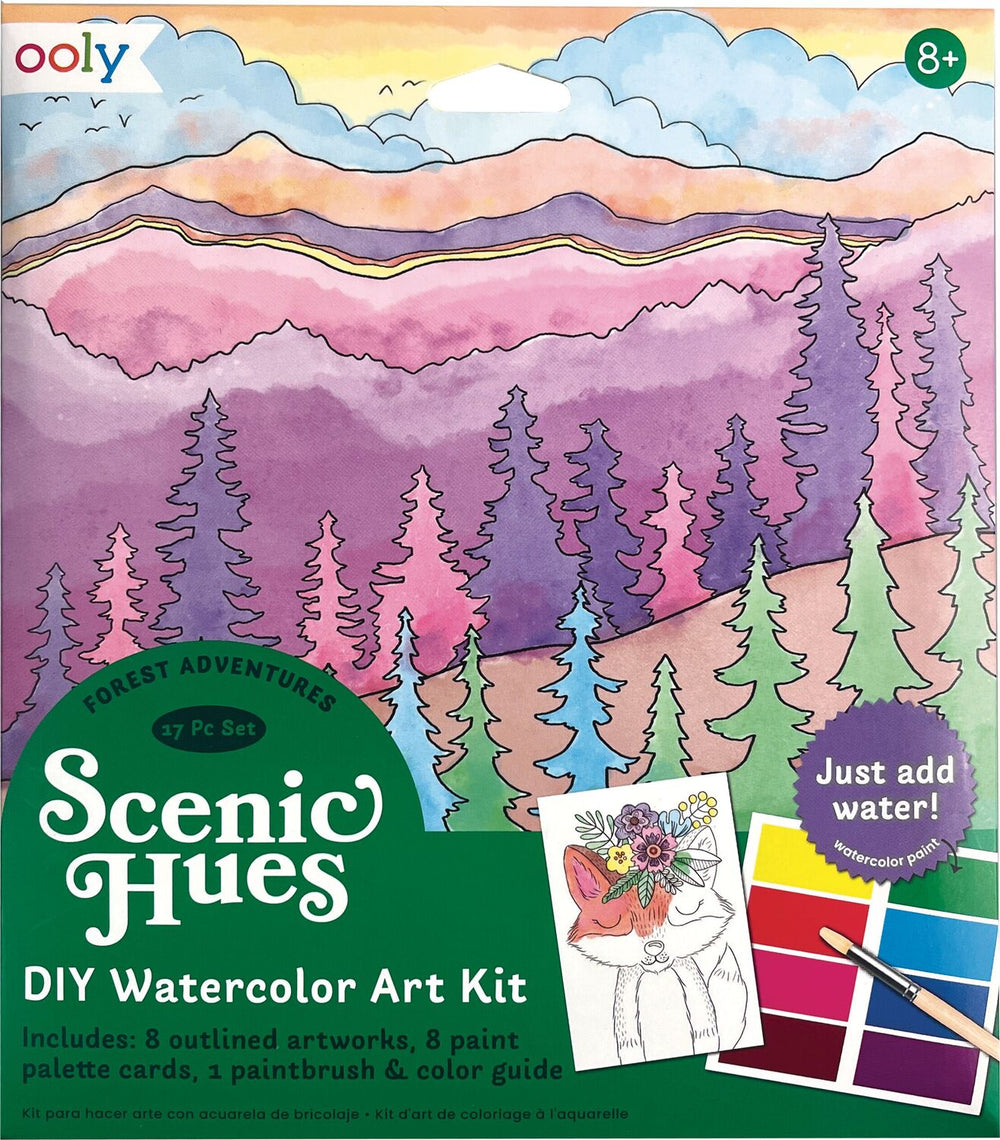 Scenic Hues D.I.Y. Watercolor Art Kit - Forest Adventure (17 PC Set)