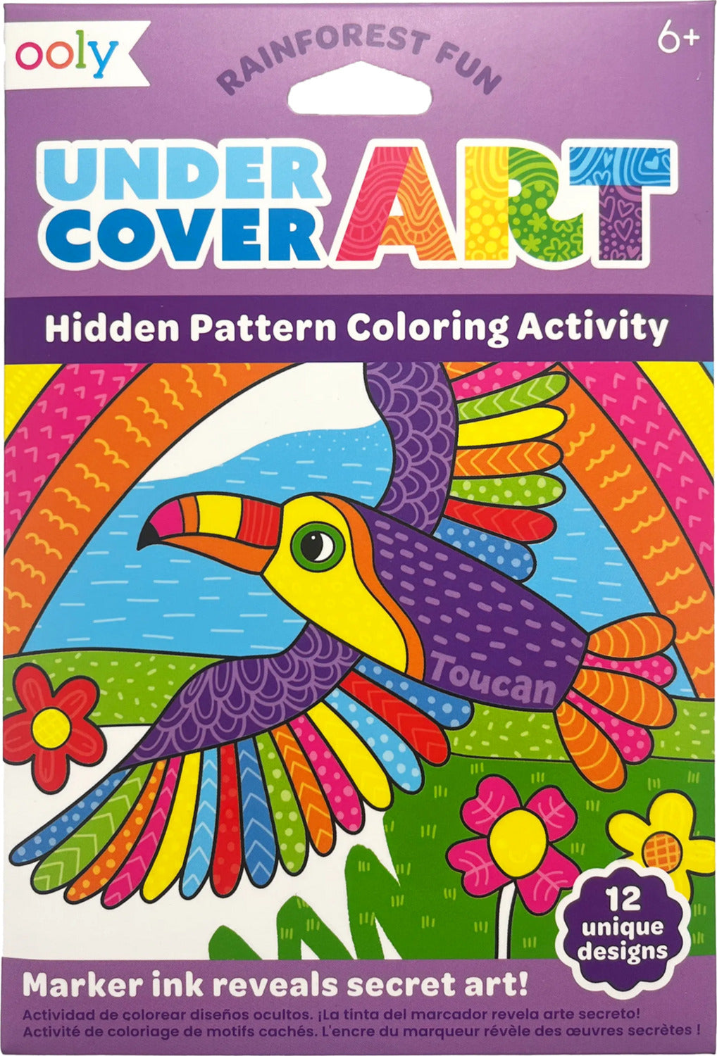 Undercover Art Hidden Pattern Coloring Activity Art Cards - Rainforest Fun