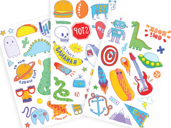 Tattoo-palooza Temporary Tattoos  Awesome Doodles  3 Sheets