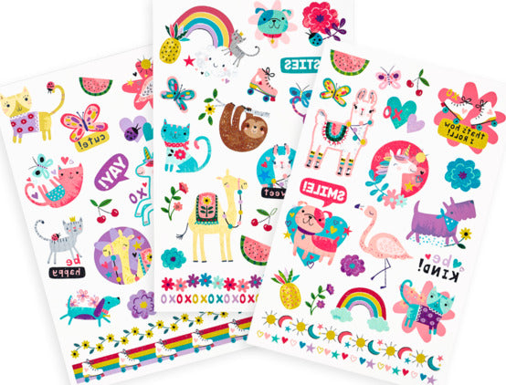 Tattoo-palooza Temporary Tattoos  Funtastic Friends  3 Sheets