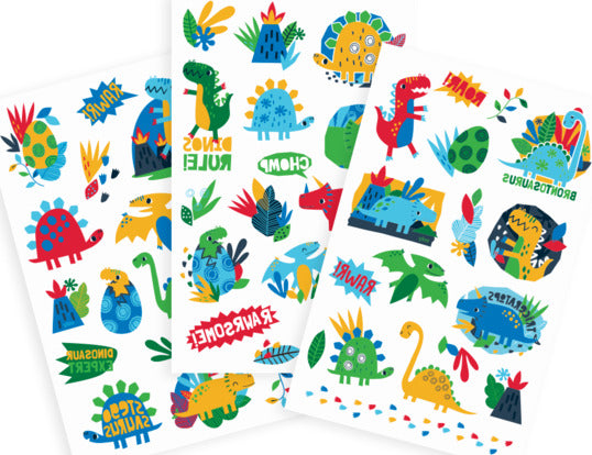 Tattoo-palooza Temporary Tattoos  Dino Days  3 Sheets