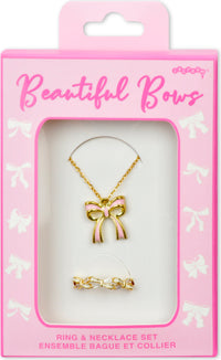 Beautiful Bows Ring And Necklace Set