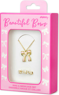 Beautiful Bows Ring And Necklace Set