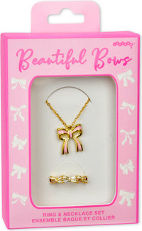 Beautiful Bows Ring And Necklace Set