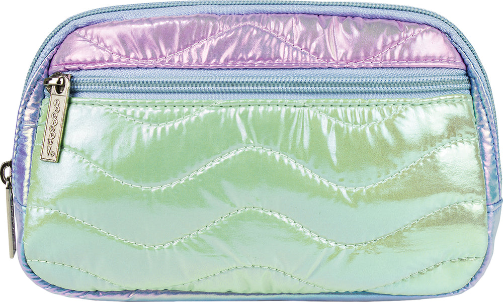 Iridescent Color Block Belt Bag