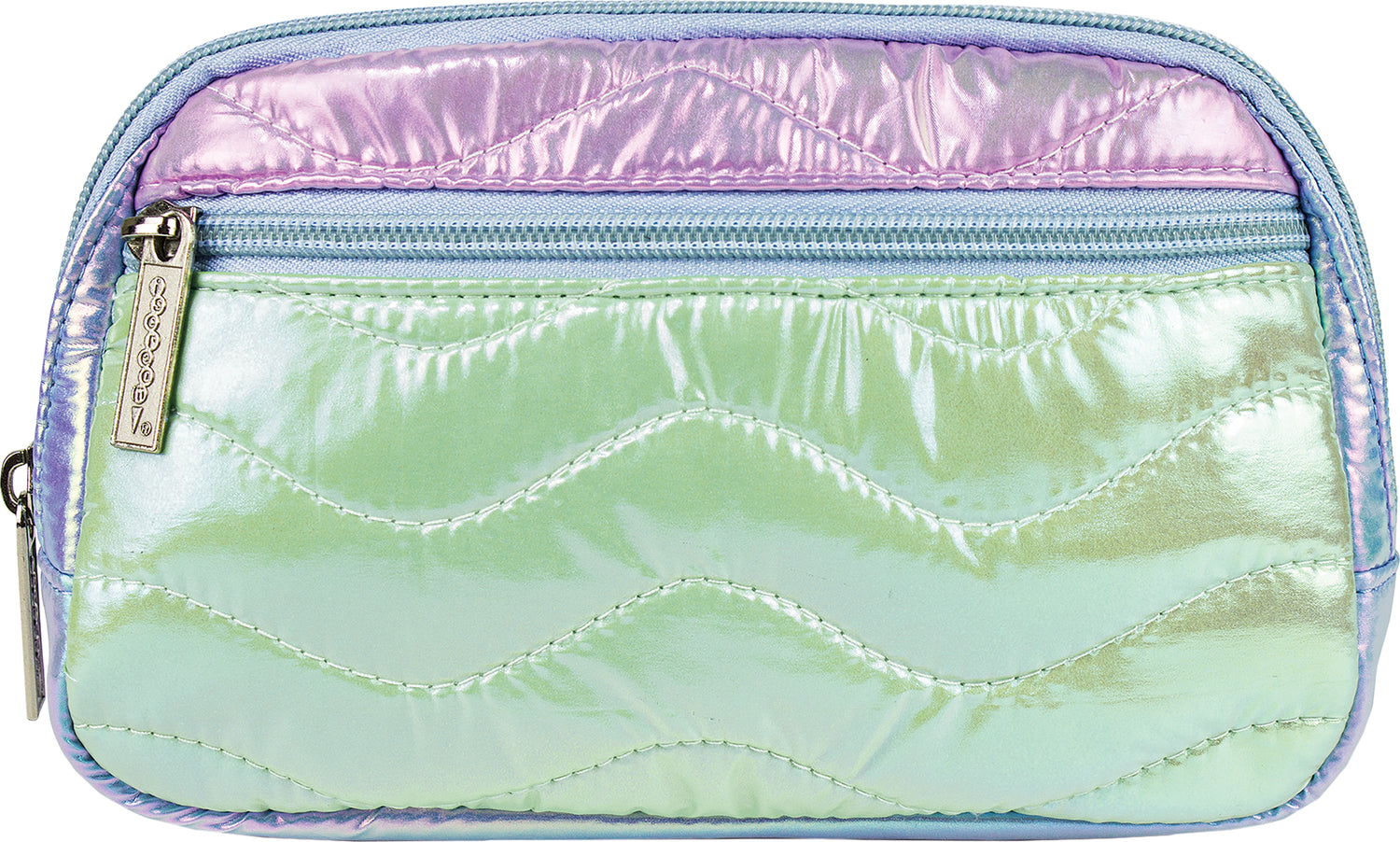 Iridescent Color Block Belt Bag