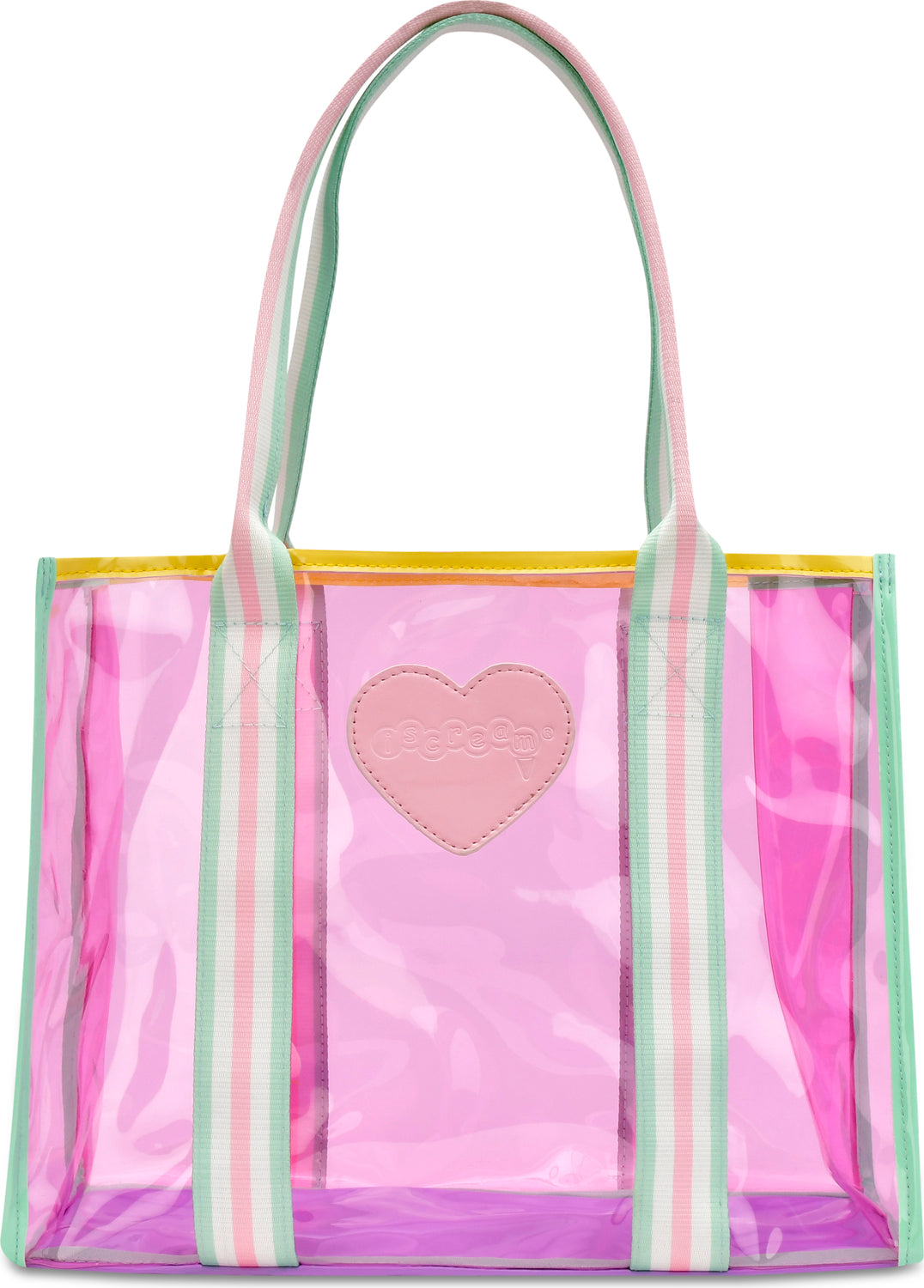 Color Block Clear Tote