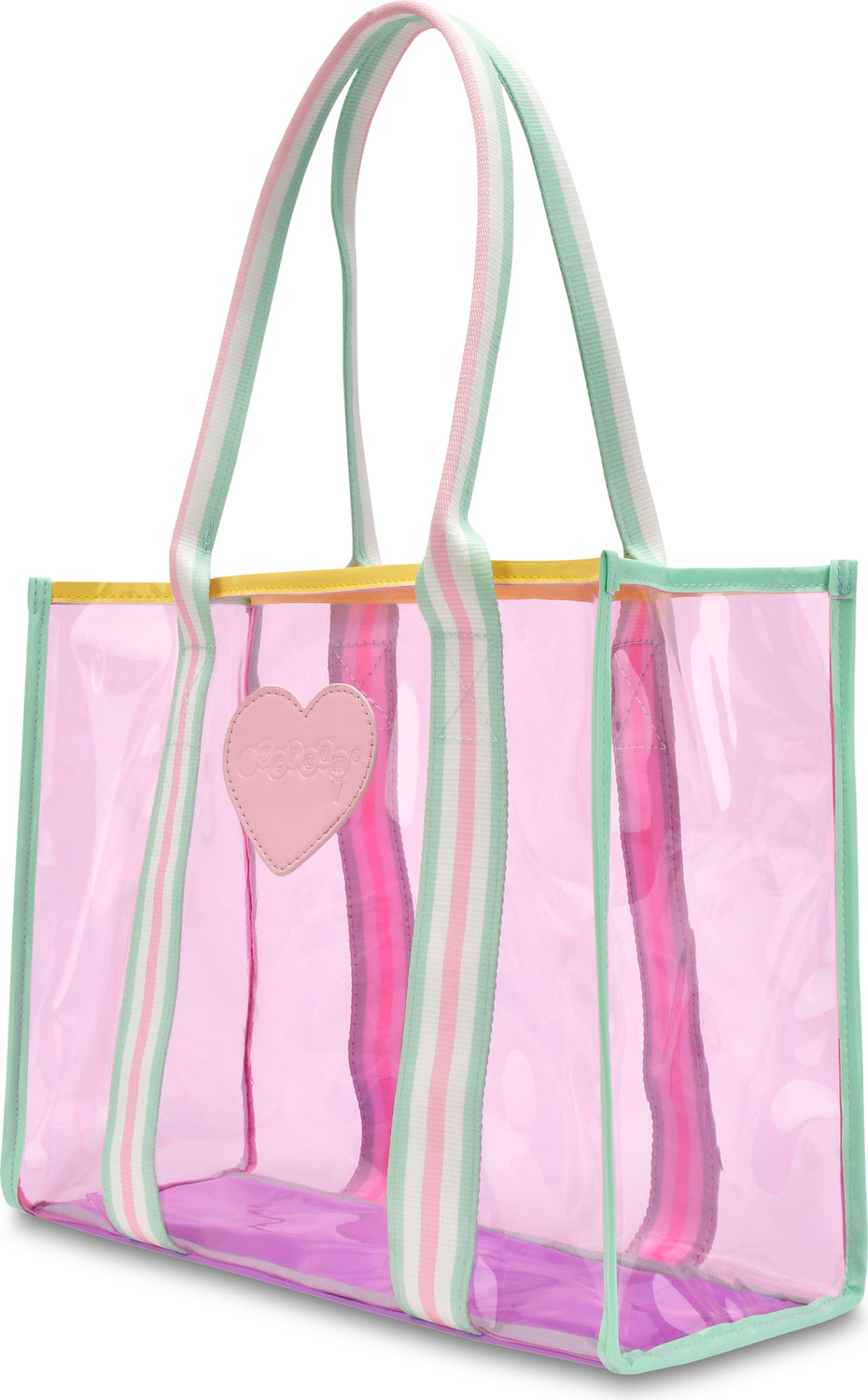 Color Block Clear Tote