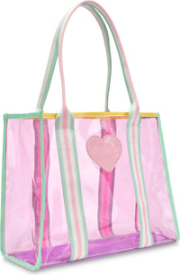 Color Block Clear Tote