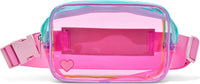 Color Block Clear Belt Bag