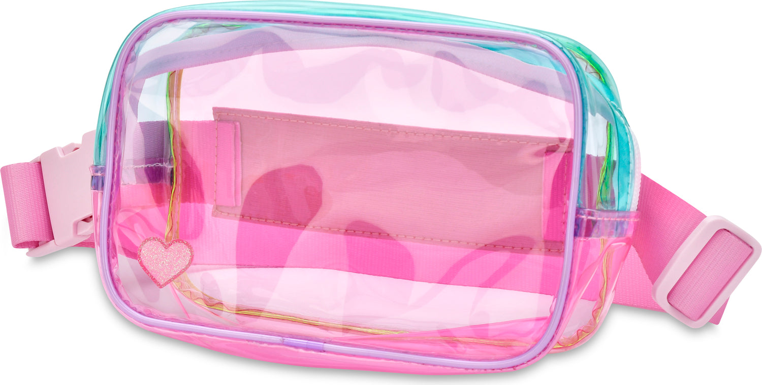 Color Block Clear Belt Bag