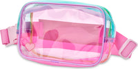 Color Block Clear Belt Bag