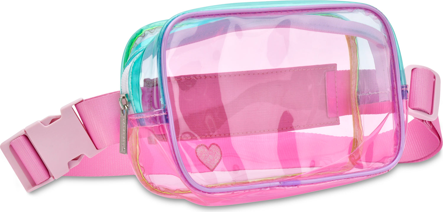 Color Block Clear Belt Bag