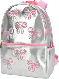 Silver Sequin Bows Backpack