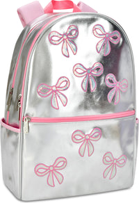 Silver Sequin Bows Backpack