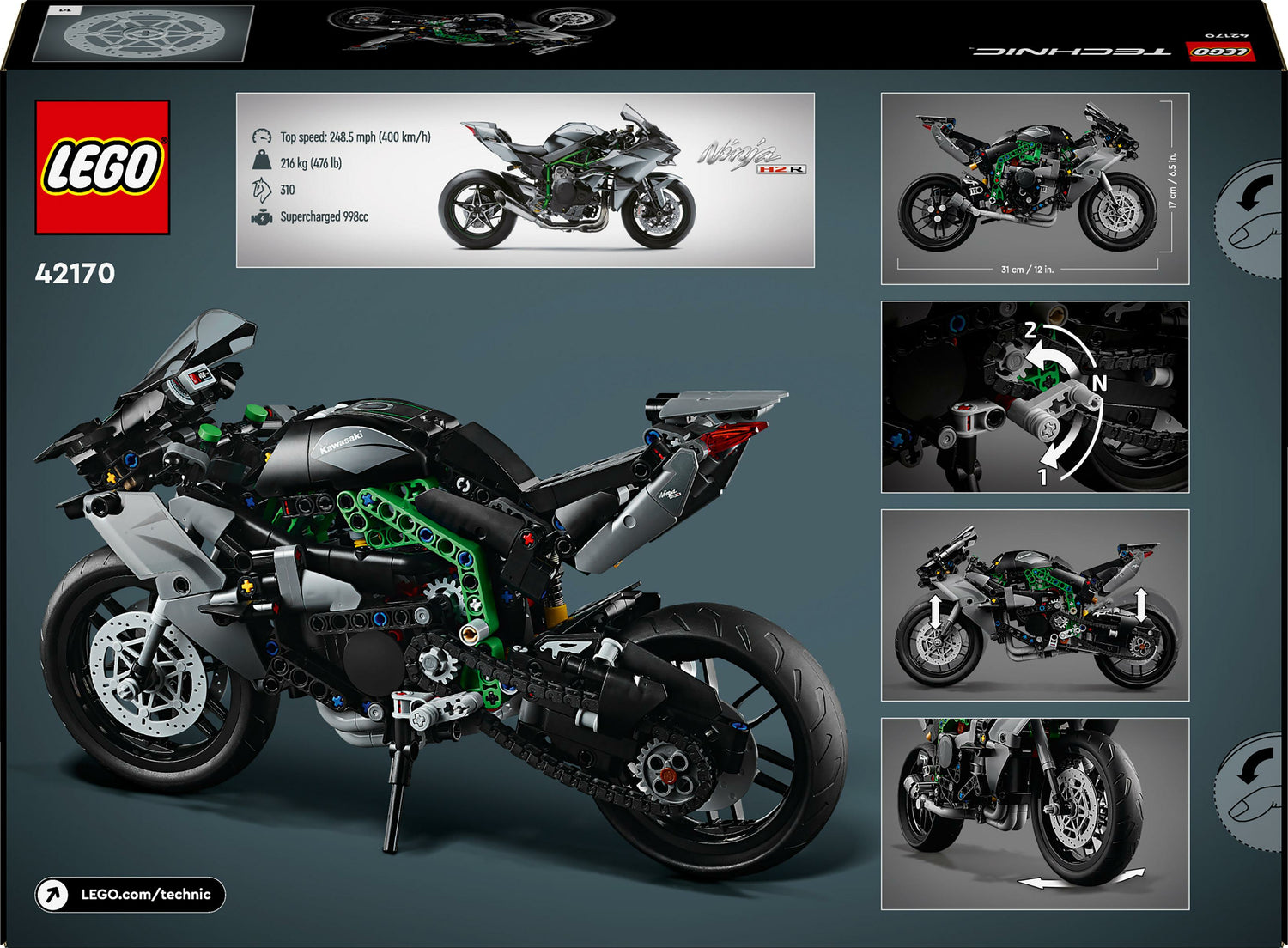 LEGO® Technic Kawasaki Ninja H2R Motorcycle Toy 42170 – Awesome