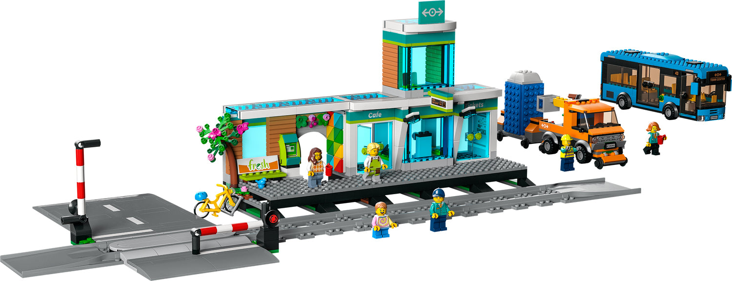 LEGO City Train Station Building Set with Bus