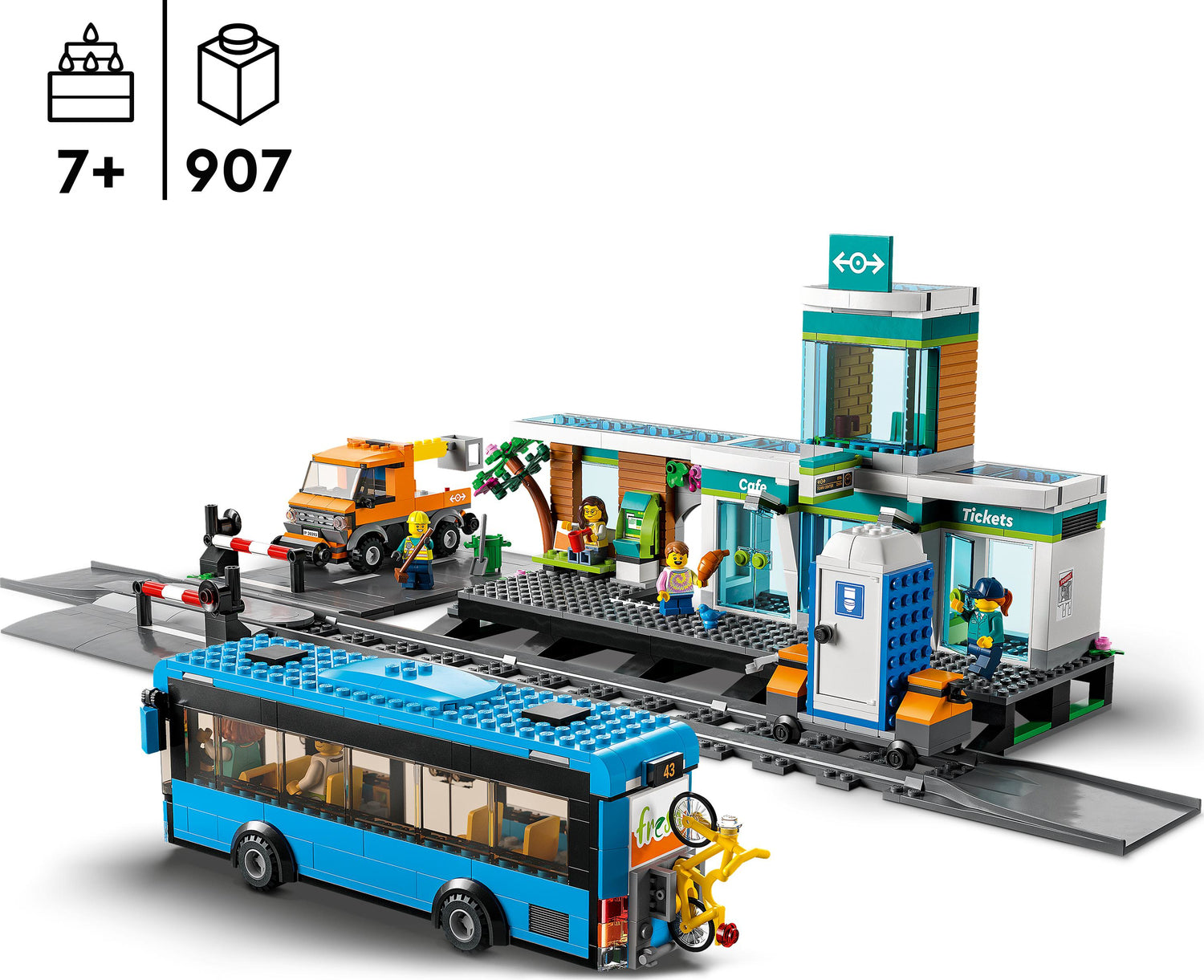 LEGO City Train Station Building Set with Bus