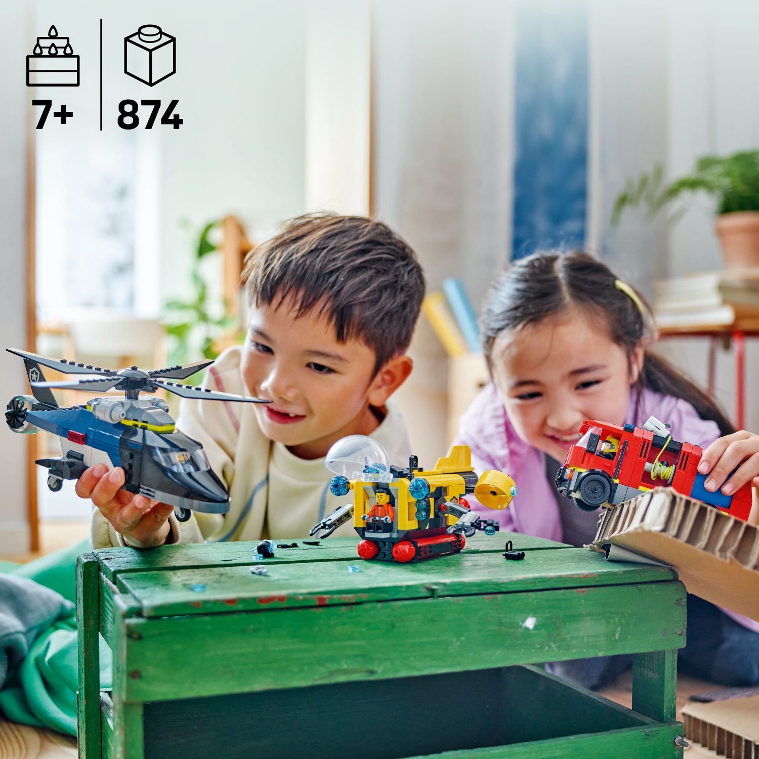 LEGO® City Great Vehicles: Helicopter, Fire Truck & Submarine