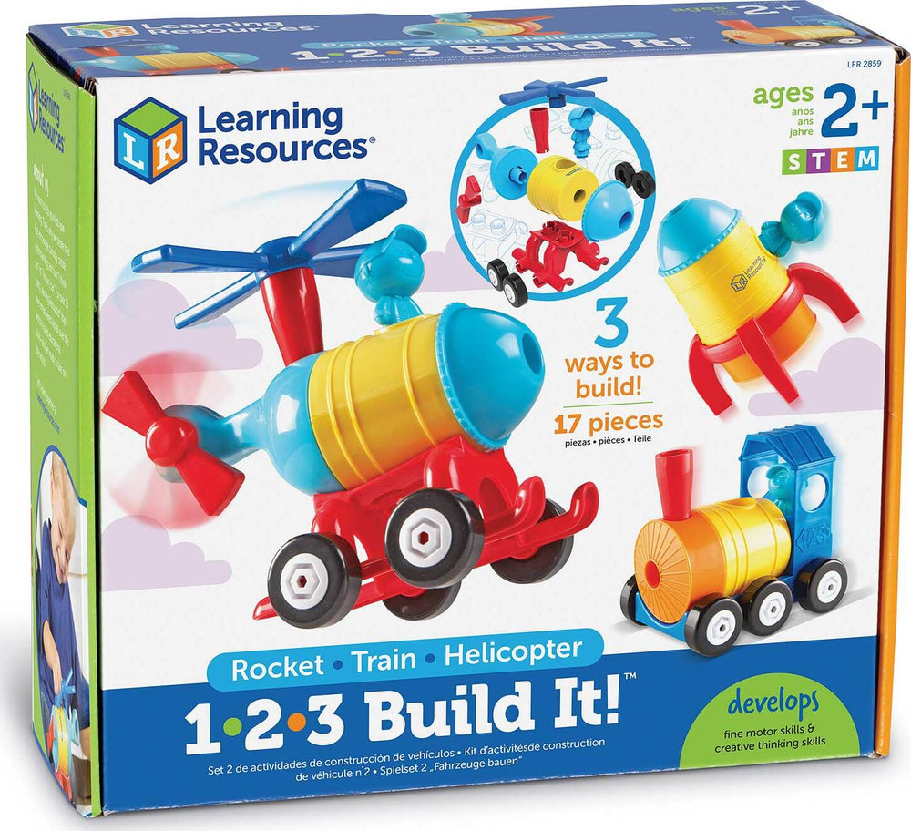 1-2-3 Build It! Rocket-Train-Helicopter