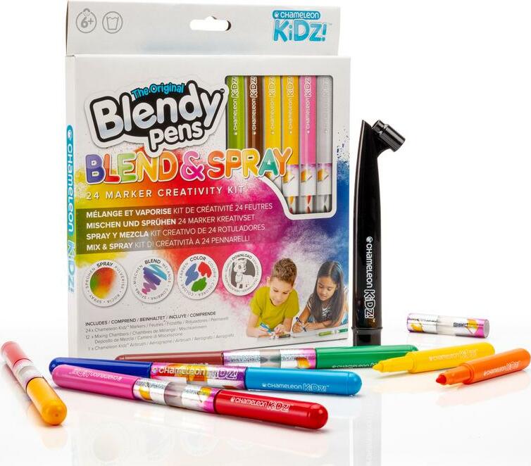 The Original Blendy Pens 'Blend and Spray' 24 Marker Creativity Kit (Essentials Only)