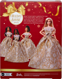 Barbie Signature 2025 Holiday Fashion Doll, Seasonal Collector, Blonde with Silver & Gold Gown