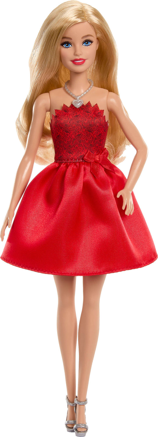 Barbie Mattel 80th Anniversary Ruby-Red Celebration Fashion Doll Wearing Red Dress with Accessories