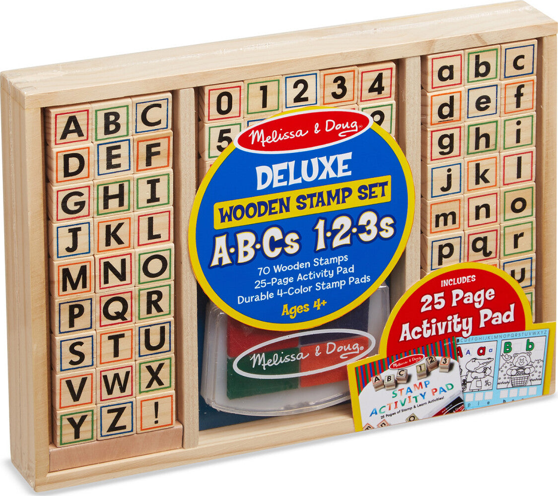 Deluxe Wooden Stamp Set - ABCs 123s