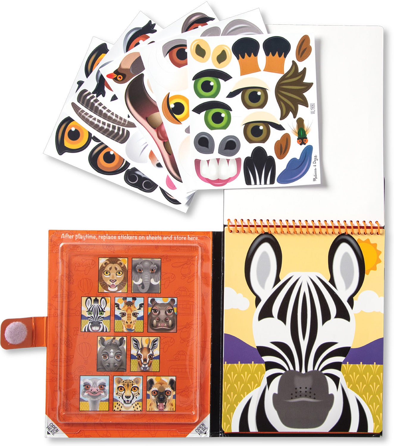 Make-a-Face - Safari Reusable Sticker Pad - On the Go Travel