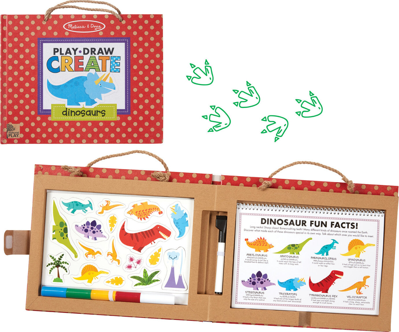 Natural Play: Play, Draw, Create Reusable Drawing & Magnet Kit - Dinosaurs