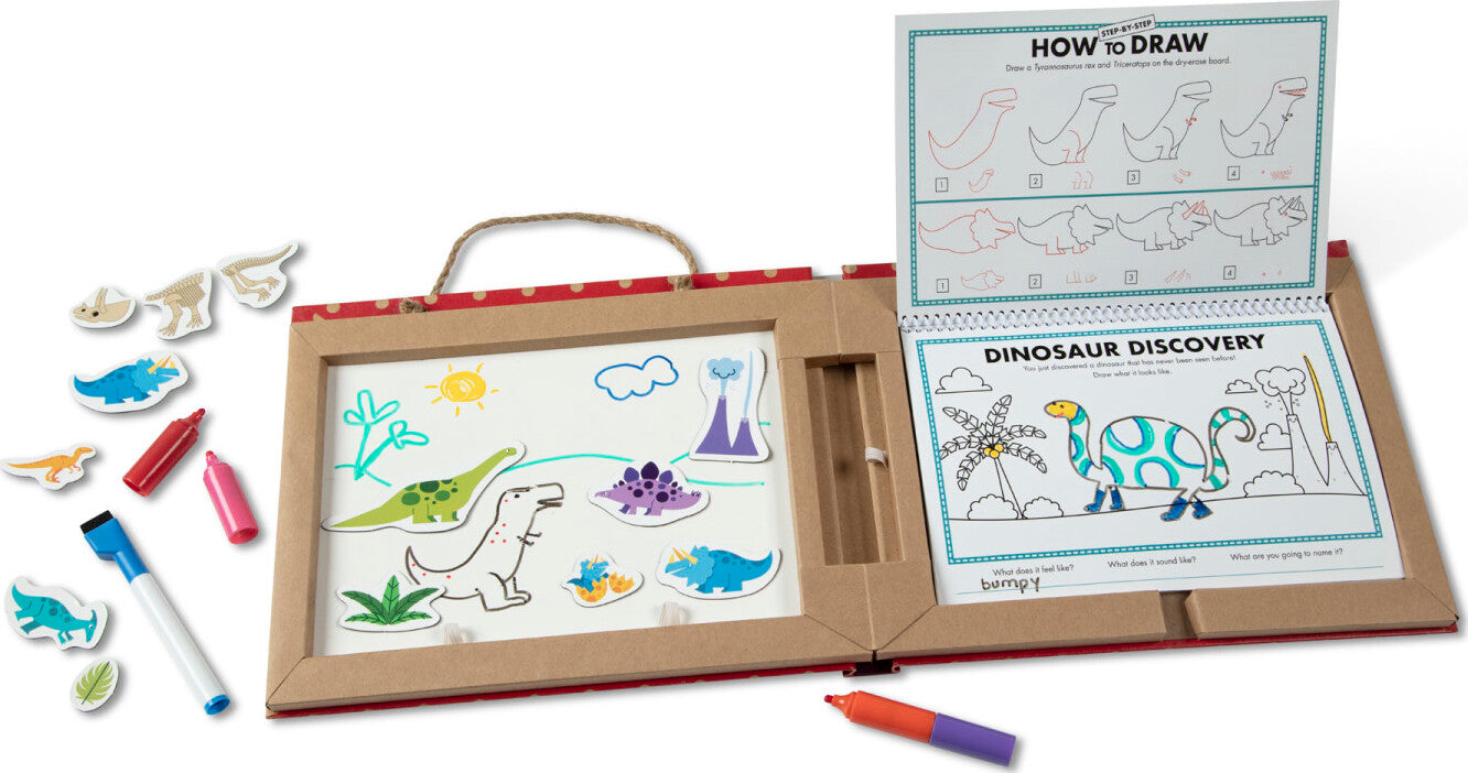 Natural Play: Play, Draw, Create Reusable Drawing & Magnet Kit - Dinosaurs