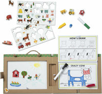 Natural Play: Play, Draw, Create Reusable Drawing & Magnet Kit - Farm