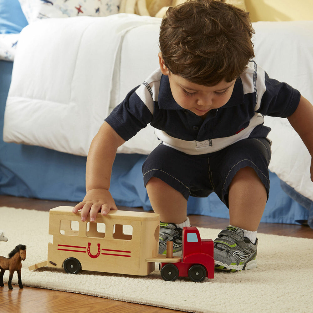 Horse Carrier Wooden Vehicles Play Set