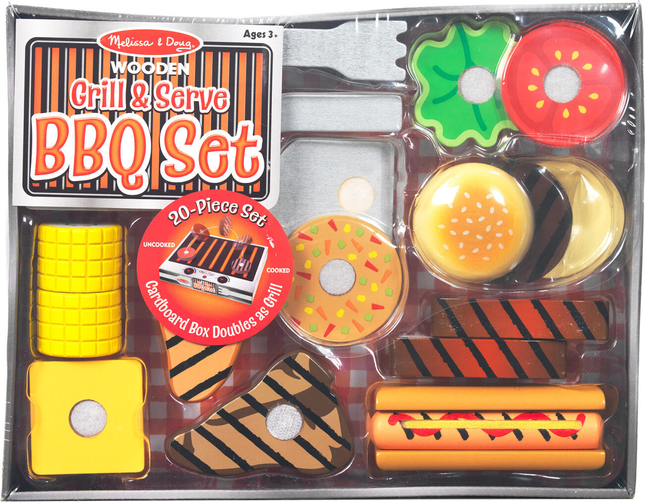 Wooden Grill & Serve BBQ Set