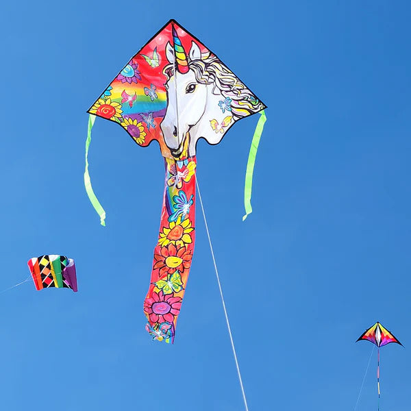 Large Easy Flyer Kite - Unicorn Flowers