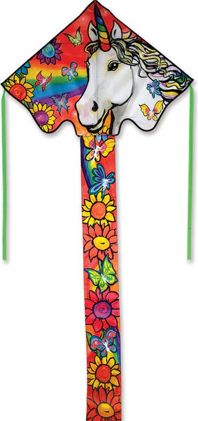 Large Easy Flyer Kite - Unicorn Flowers