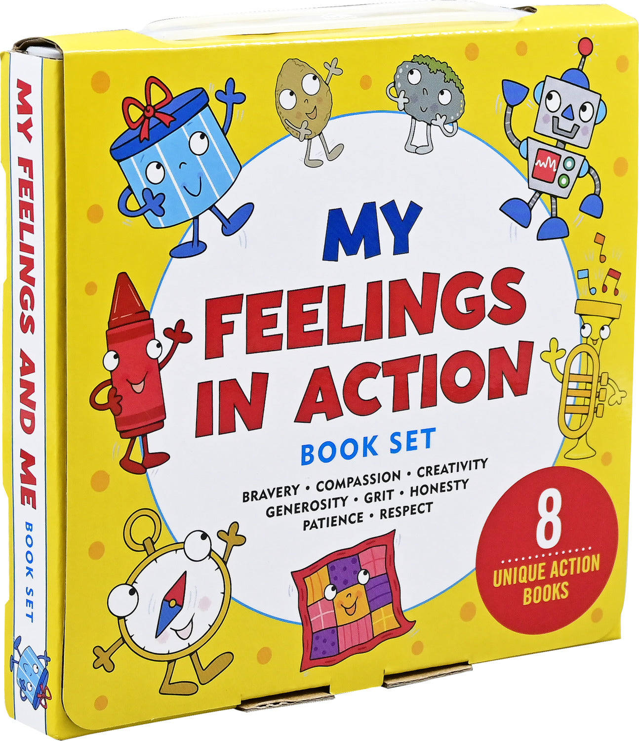 My Feelings in Action (8 books to help your child process their emotions; (Bravery, Compassion, Creativity, Generosity, Grit, Honesty, Patience, Respect)