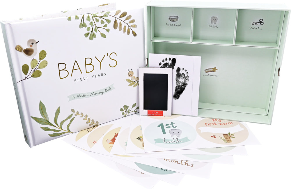 Baby's First Years-A Modern Memory Book with Keepsake Box